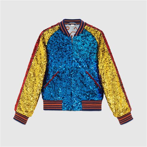 gucci sequin bomber jacket replica|Gucci Gold Sequin Bomber & Evening Jacket .